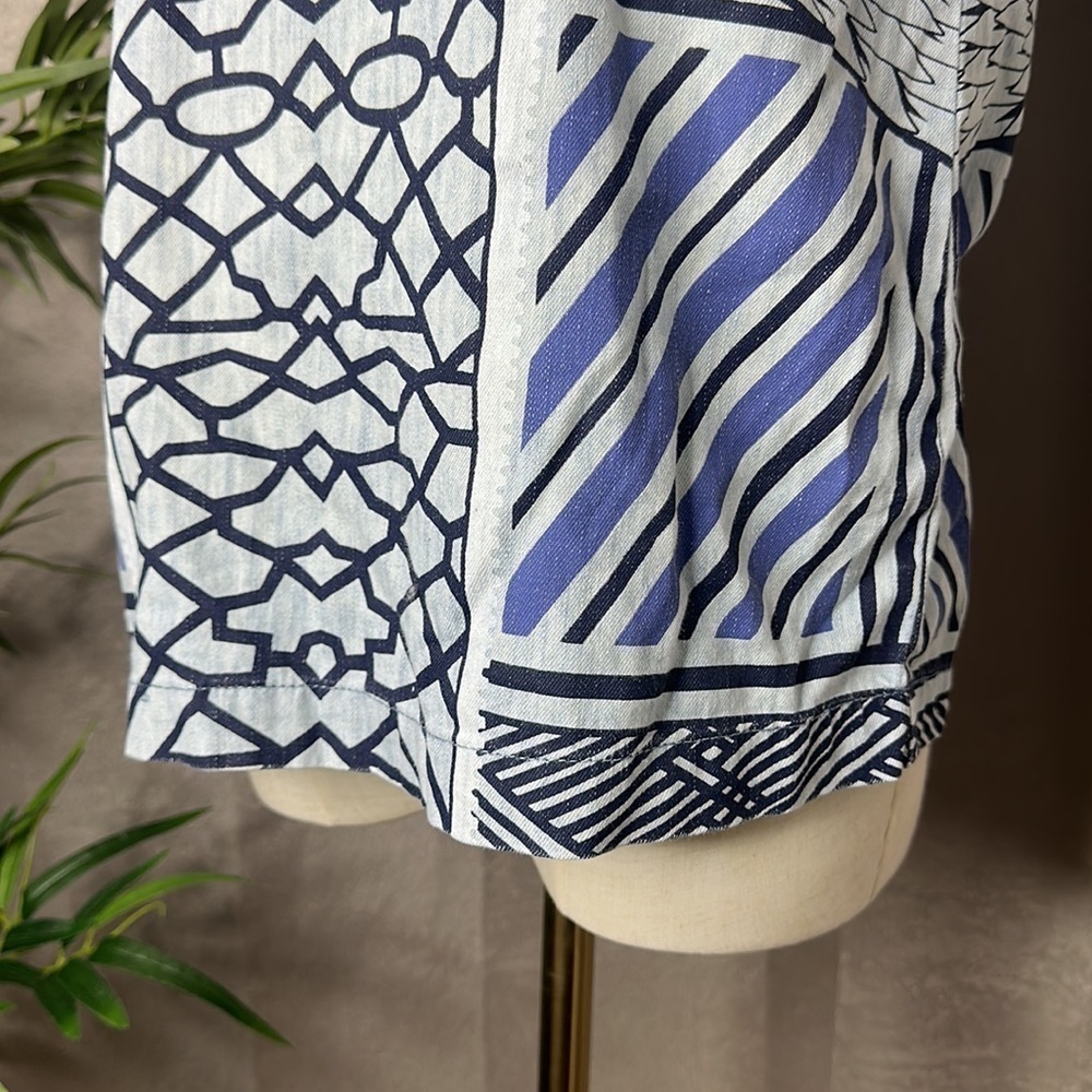 Mary Katrantzou X Current/Elliot Women’s Geometric Print Denim Top Sz 0 - Picture 6 of 11